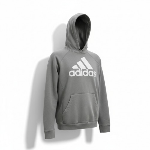 Adidas Grey Logo Hoodie — Size L / Pre-Owned