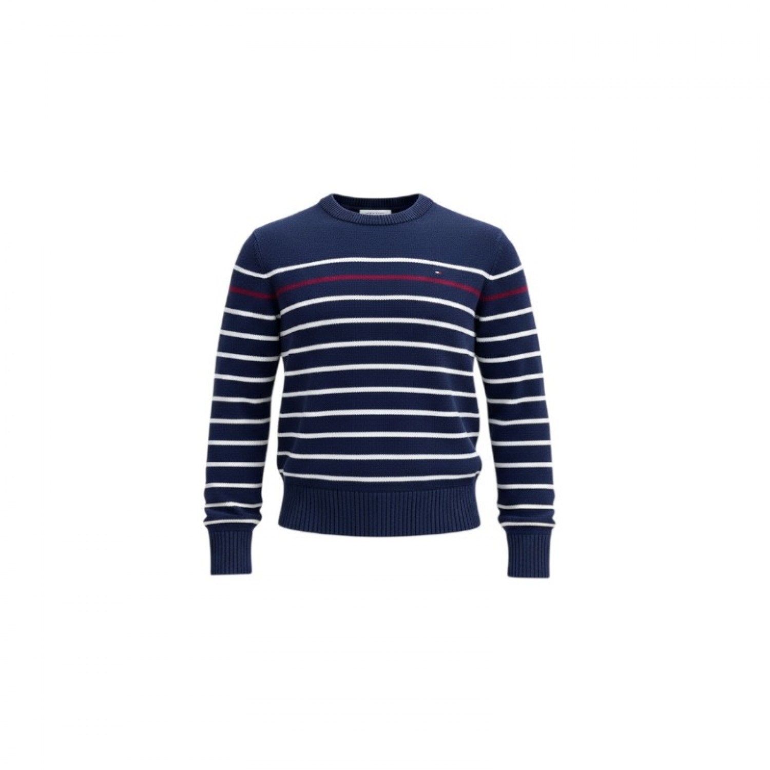 Tommy Hilfiger Ανδρικό Μπλε Ριγέ Πλεκτό Πουλόβερ – Μέγεθος S / Pre-Owned