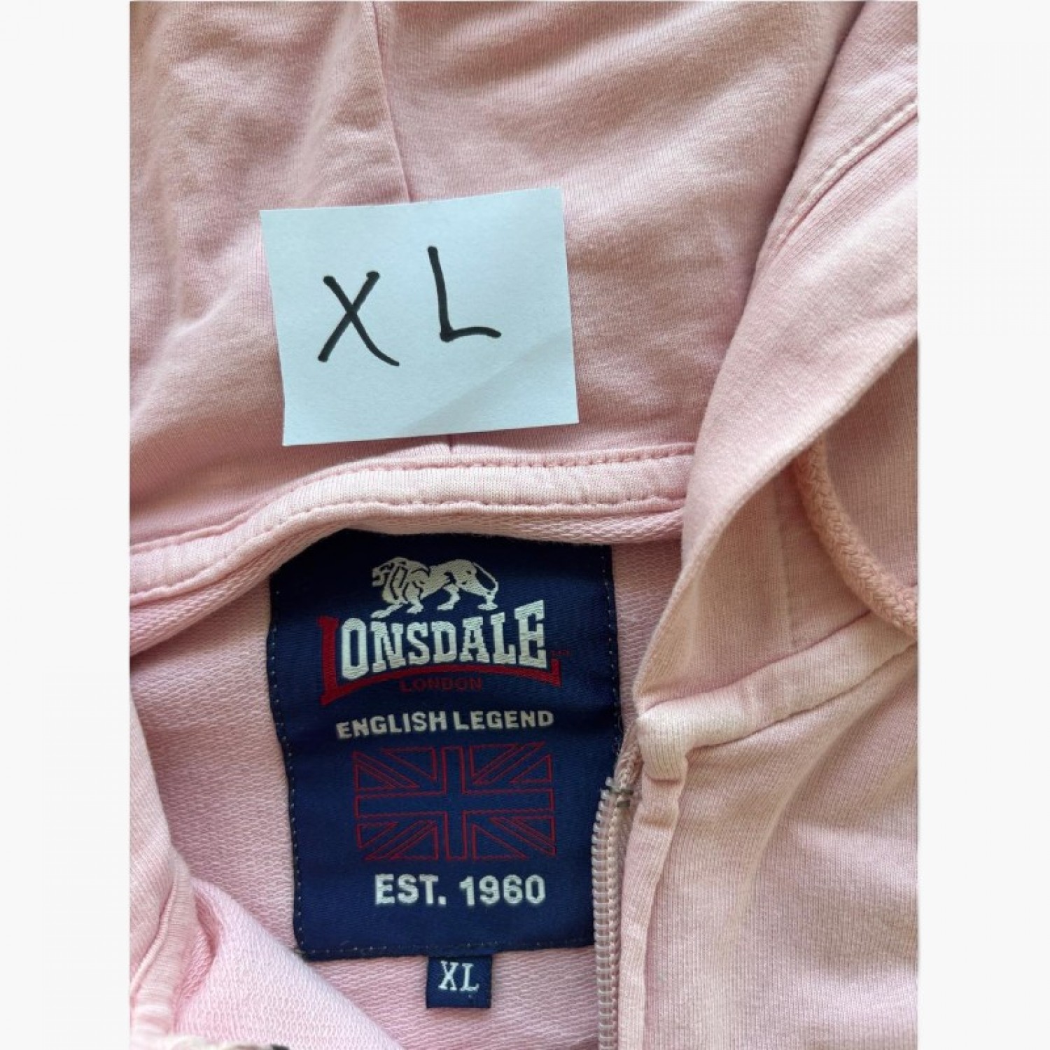 Lonsdale Ροζ Φούτερ Ζακέτα Hoodie – Μέγεθος XL / Pre-Owned