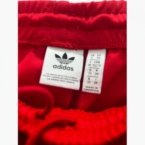 Adidas Originals Κόκκινο Αθλητικό Παντελόνι με Λευκές Ρίγες – Μέγεθος XS / Pre-Owned