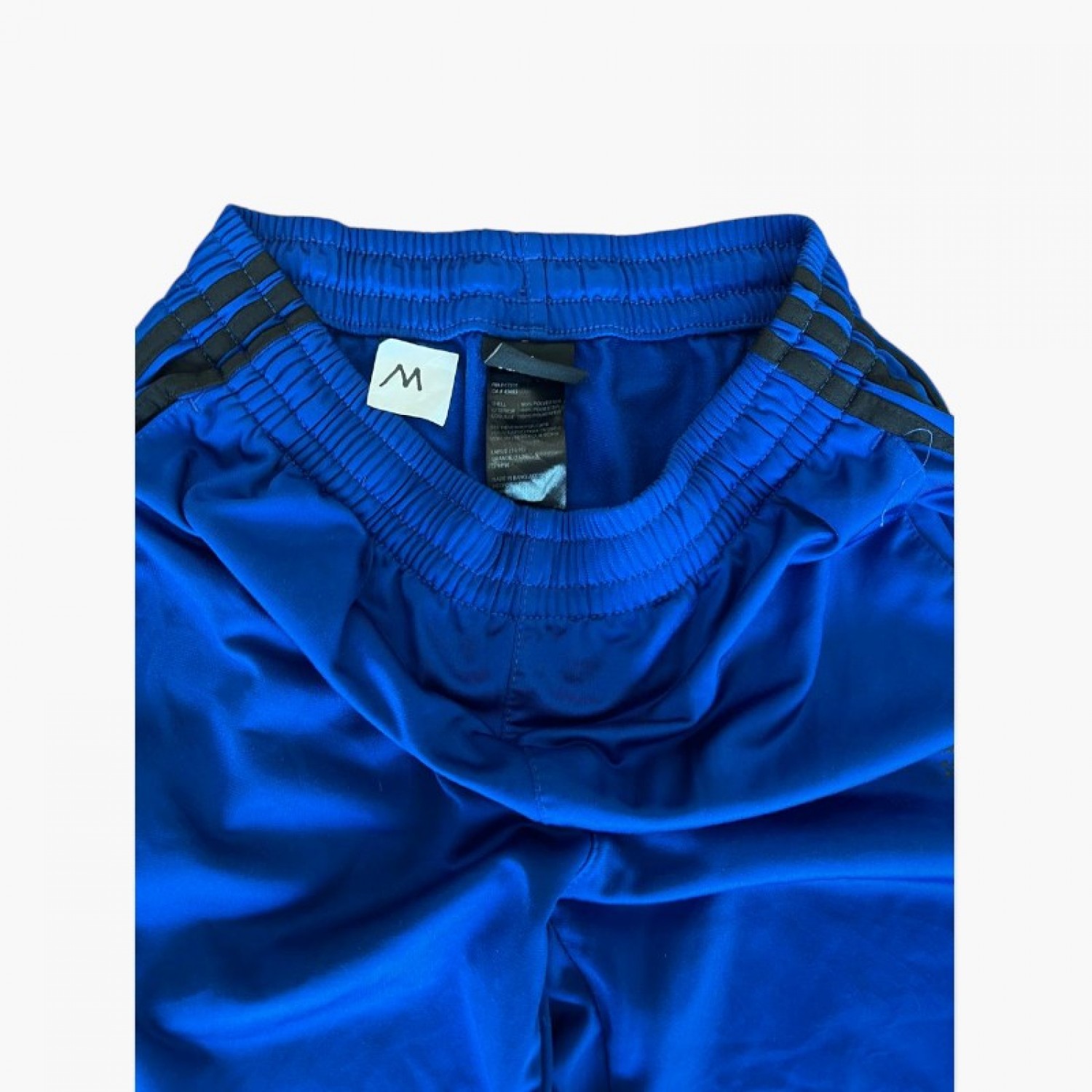 Adidas Μπλε Αθλητικό Παντελόνι με Μαύρες Ρίγες – Μέγεθος M / Pre-Owned