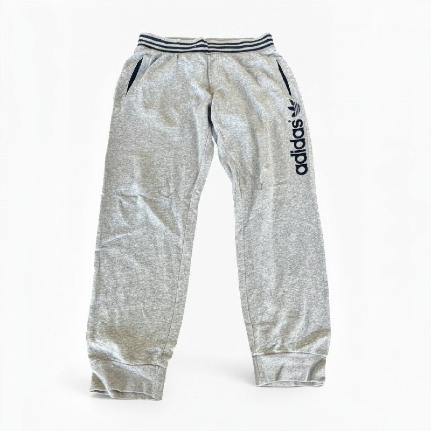 Adidas Originals Γκρι Φούτερ Παντελόνι με Μεγάλο Λογότυπο – Μέγεθος L / Pre-Owned