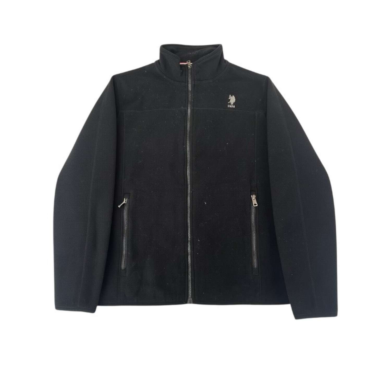 U.S. Polo Assn. Μαύρη Fleece Ζακέτα – Μέγεθος M / Pre-Owned