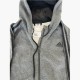 Adidas Ανθρακί Φούτερ Ζακέτα Hoodie με Μαύρες Ρίγες – Μέγεθος XL / Pre-Owned