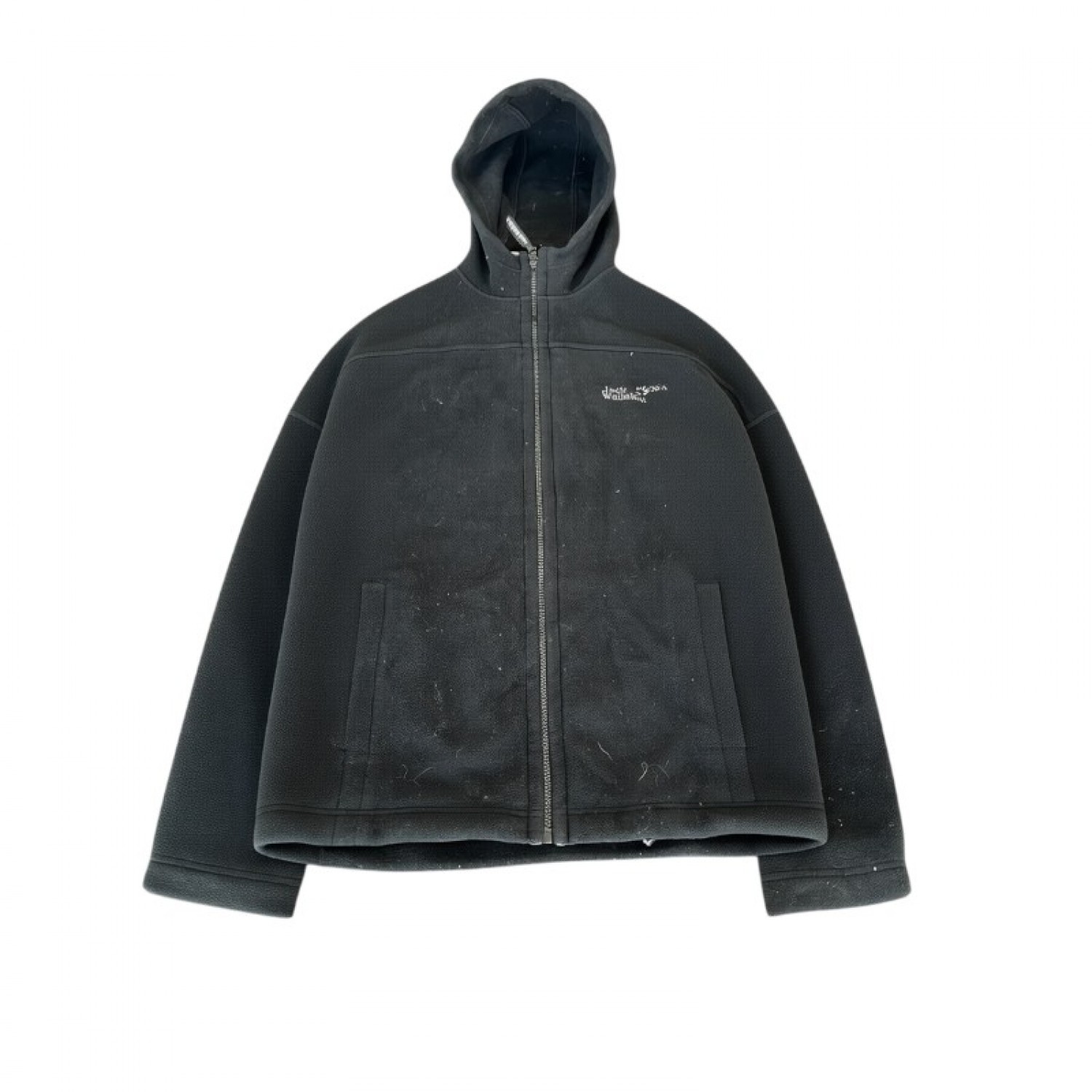 Jack Wolfskin Μαύρη Fleece Ζακέτα Hoodie – Μέγεθος XXL / Pre-Owned