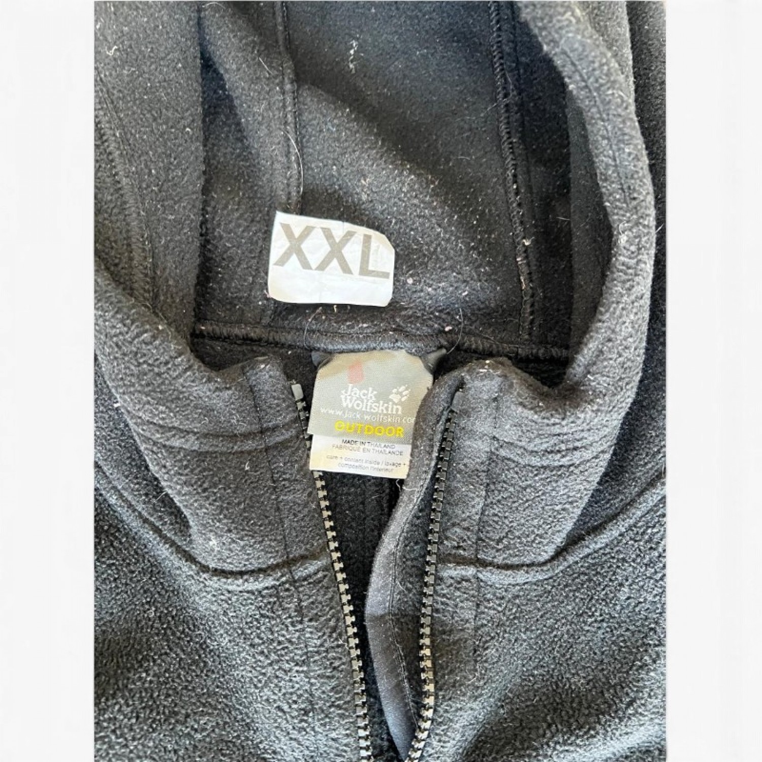 Jack Wolfskin Μαύρη Fleece Ζακέτα Hoodie – Μέγεθος XXL / Pre-Owned