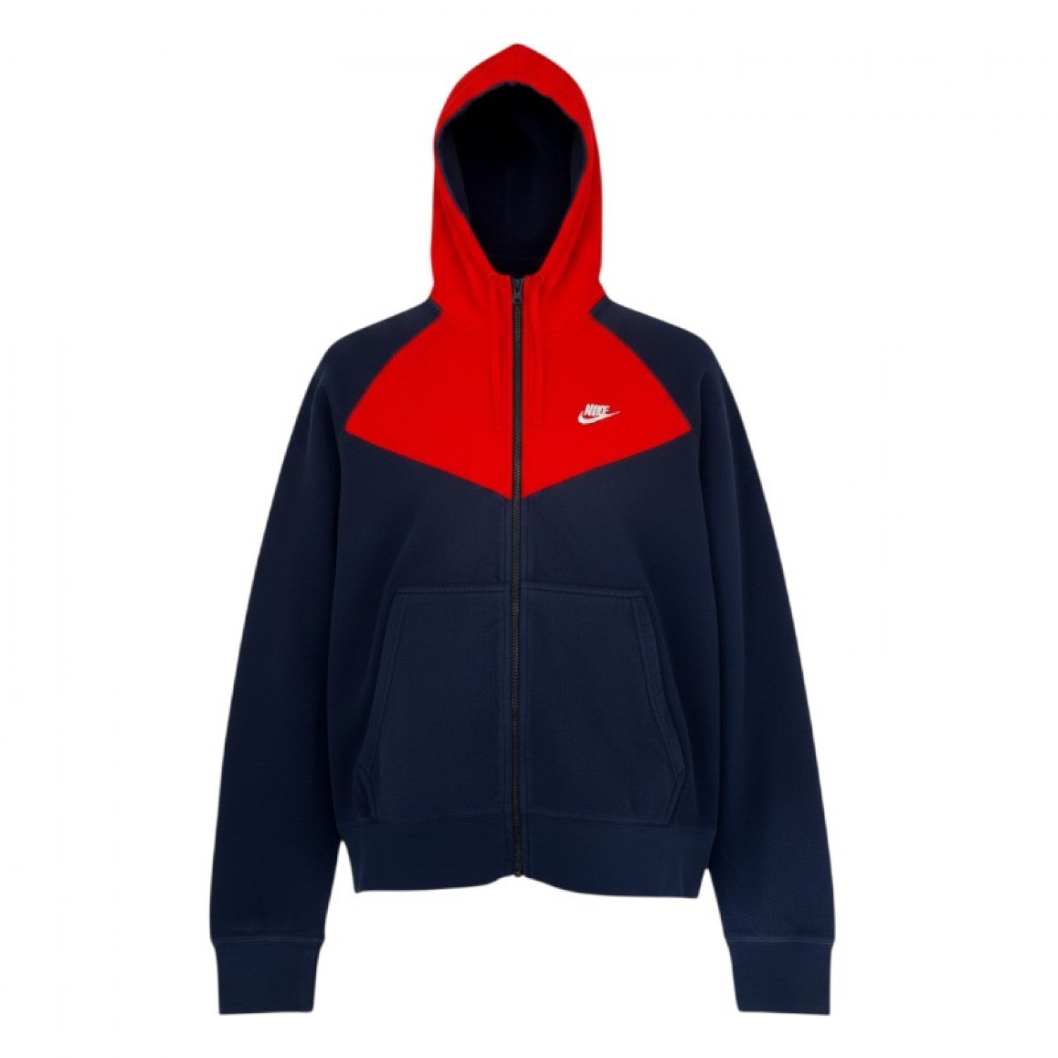 Nike Σκούρο Μπλε και Κόκκινη Φούτερ Ζακέτα Hoodie – Μέγεθος M / Pre-Owned