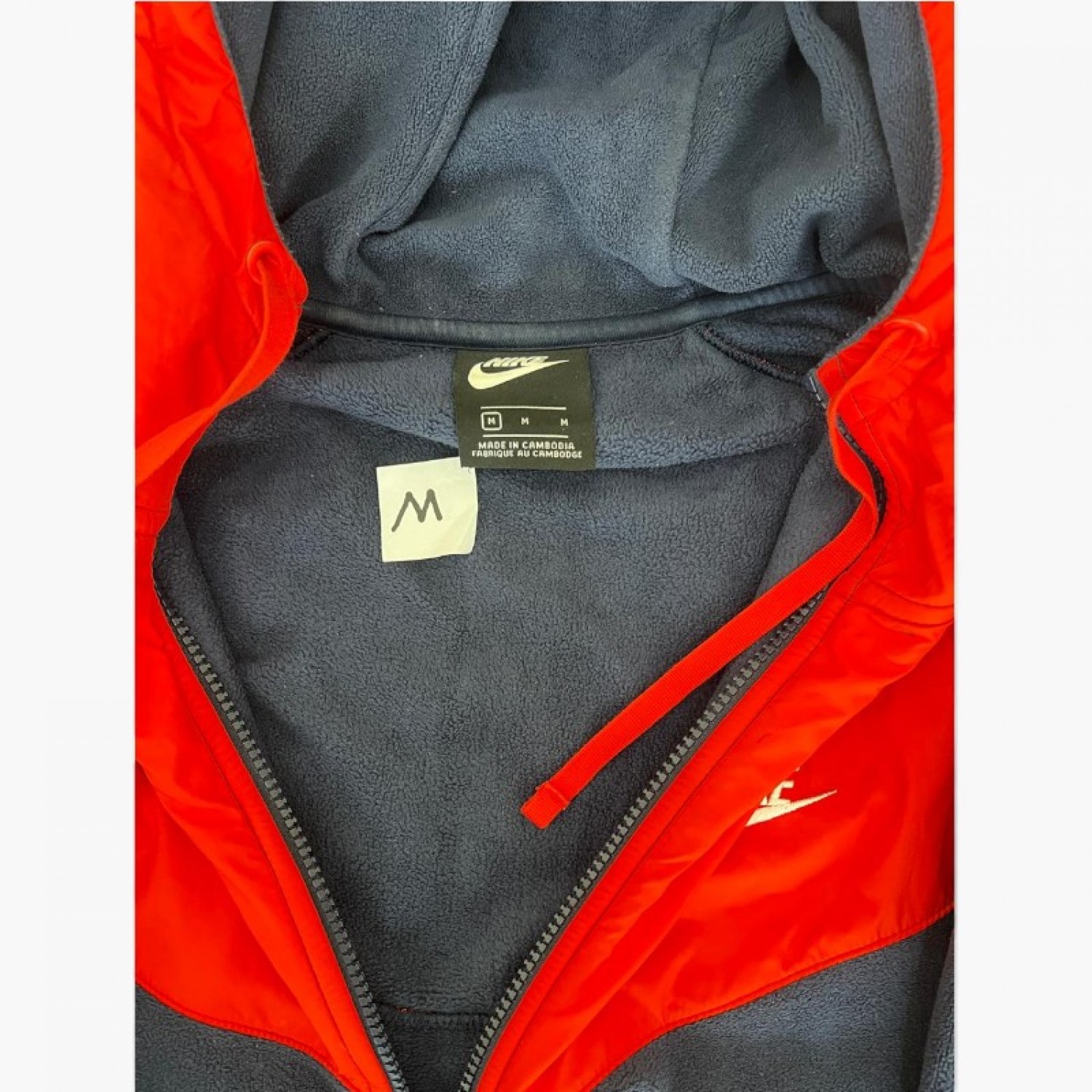 Nike Σκούρο Μπλε και Κόκκινη Φούτερ Ζακέτα Hoodie – Μέγεθος M / Pre-Owned
