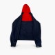 Nike Σκούρο Μπλε και Κόκκινη Φούτερ Ζακέτα Hoodie – Μέγεθος M / Pre-Owned
