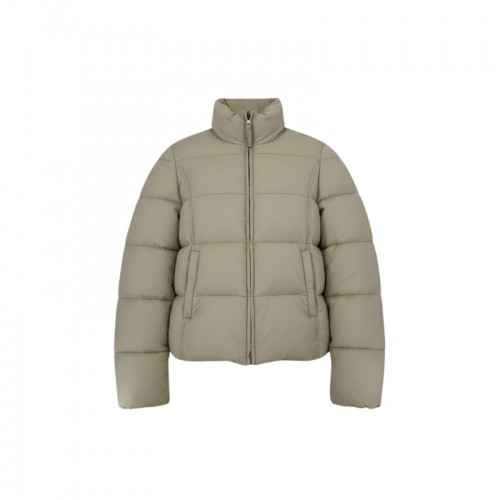 Benetton Μπεζ Κοντό Puffer Μπουφάν με Πούπουλο – Μέγεθος S / Pre-Owned