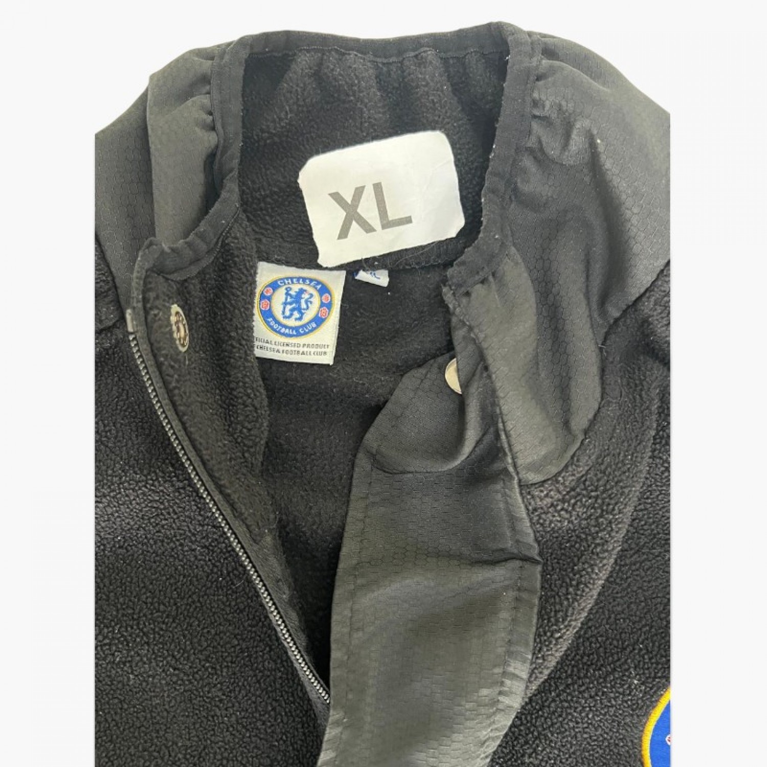 Chelsea FC Μαύρο Fleece Jacket με Έμβλημα Ομάδας – Μέγεθος XL / Pre-Owned