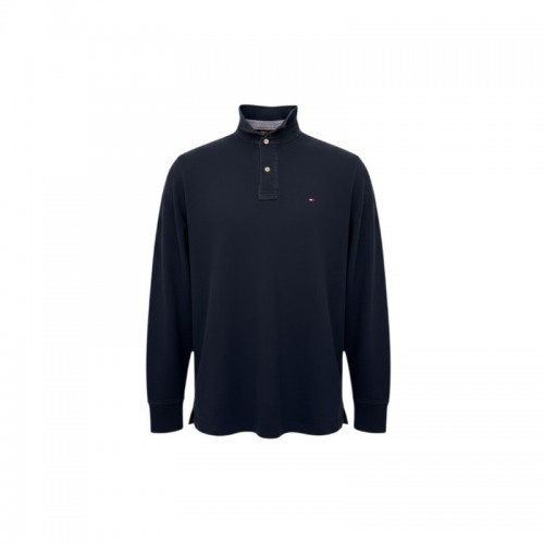 Tommy Hilfiger Σκούρο Μπλε Μακρυμάνικο Polo Premium Piqué – Μέγεθος L / Pre-Owned
