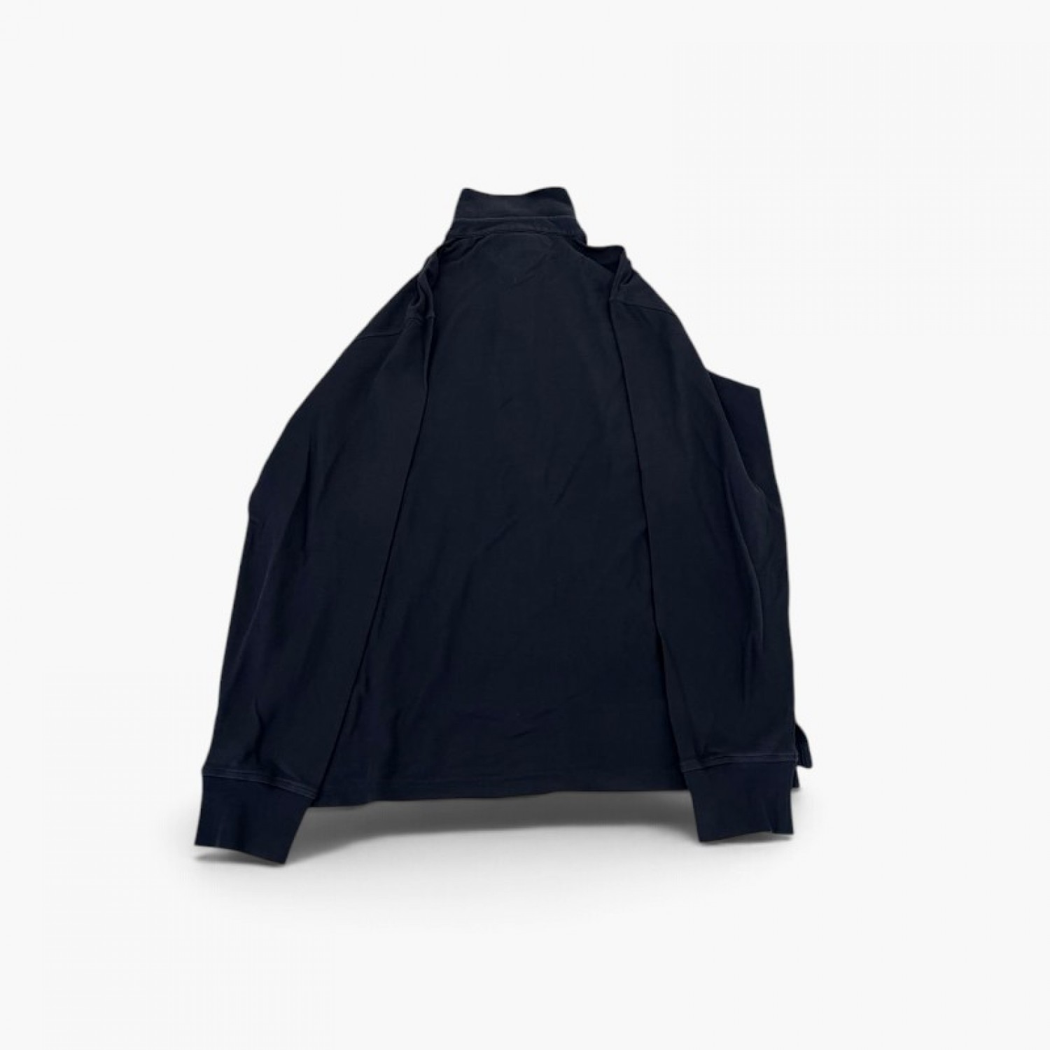 Tommy Hilfiger Σκούρο Μπλε Μακρυμάνικο Polo Premium Piqué – Μέγεθος L / Pre-Owned