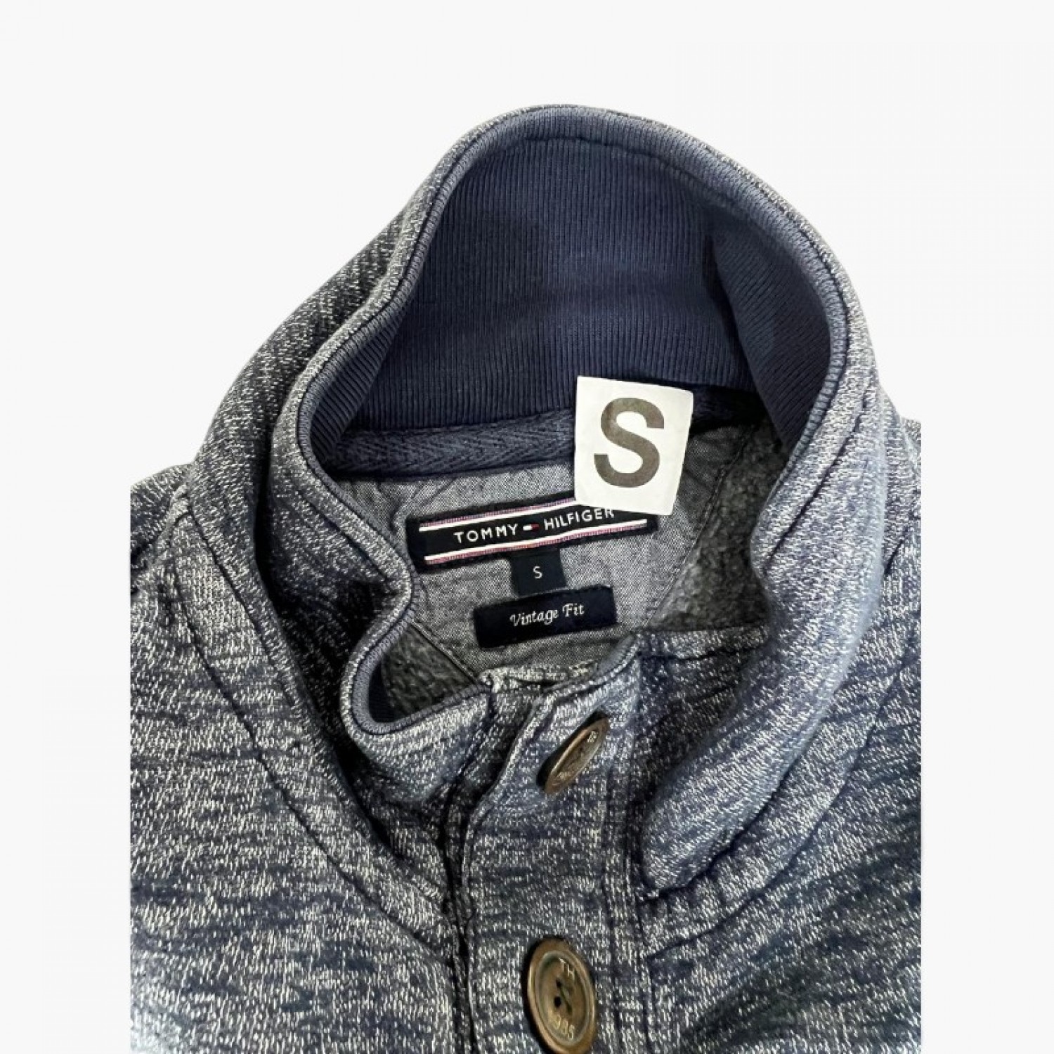 Tommy Hilfiger Γκρι Μελανζέ Φούτερ με Ψηλό Γιακά – Μέγεθος S / Pre-Owned