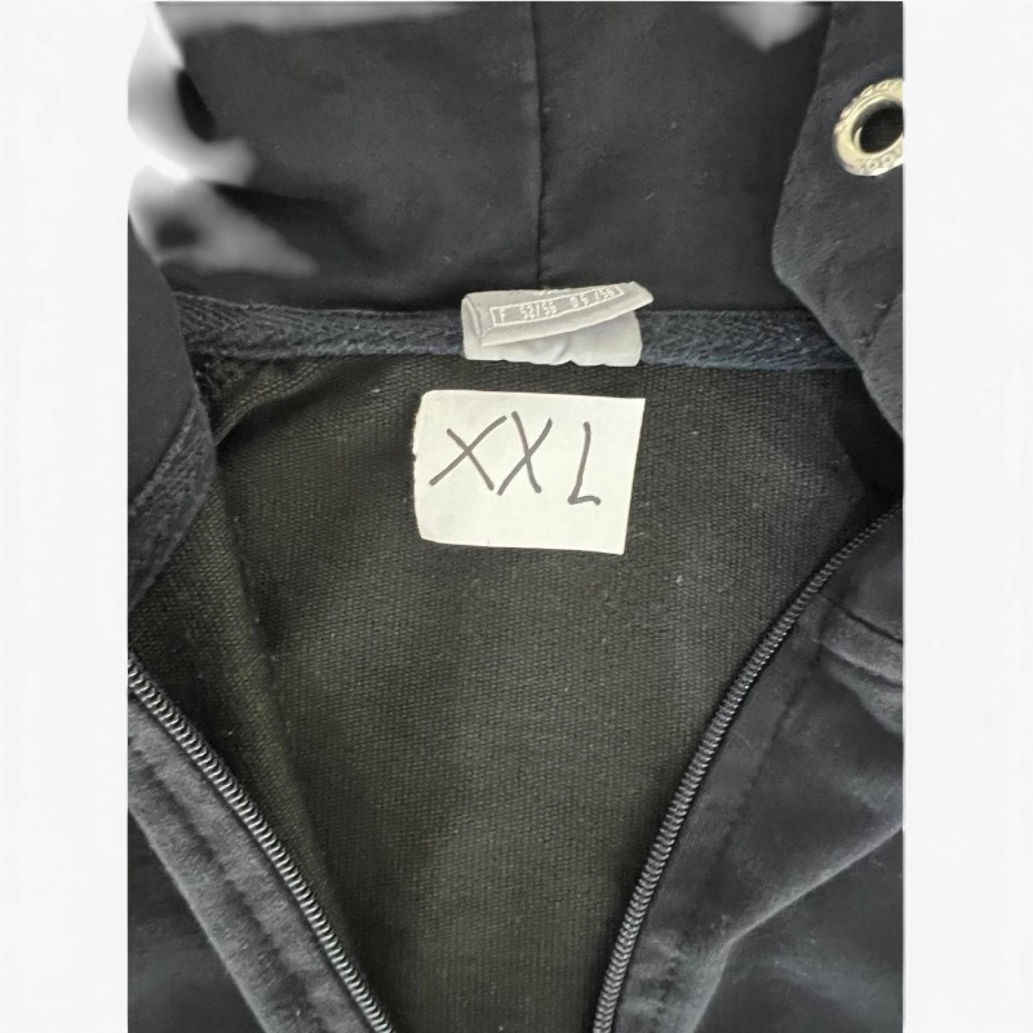 Adidas Μαύρη Φούτερ Ζακέτα Hoodie με Τονικές Ρίγες – Μέγεθος XXL / Pre-Owned