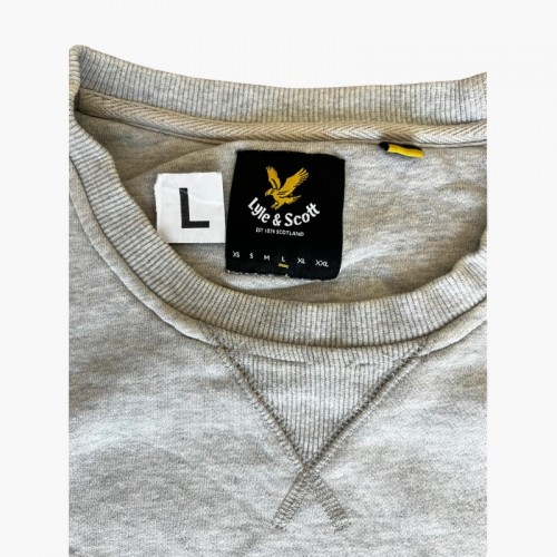 Lyle & Scott Ανοιχτό Γκρι Φούτερ Crewneck – Μέγεθος L / Pre-Owned