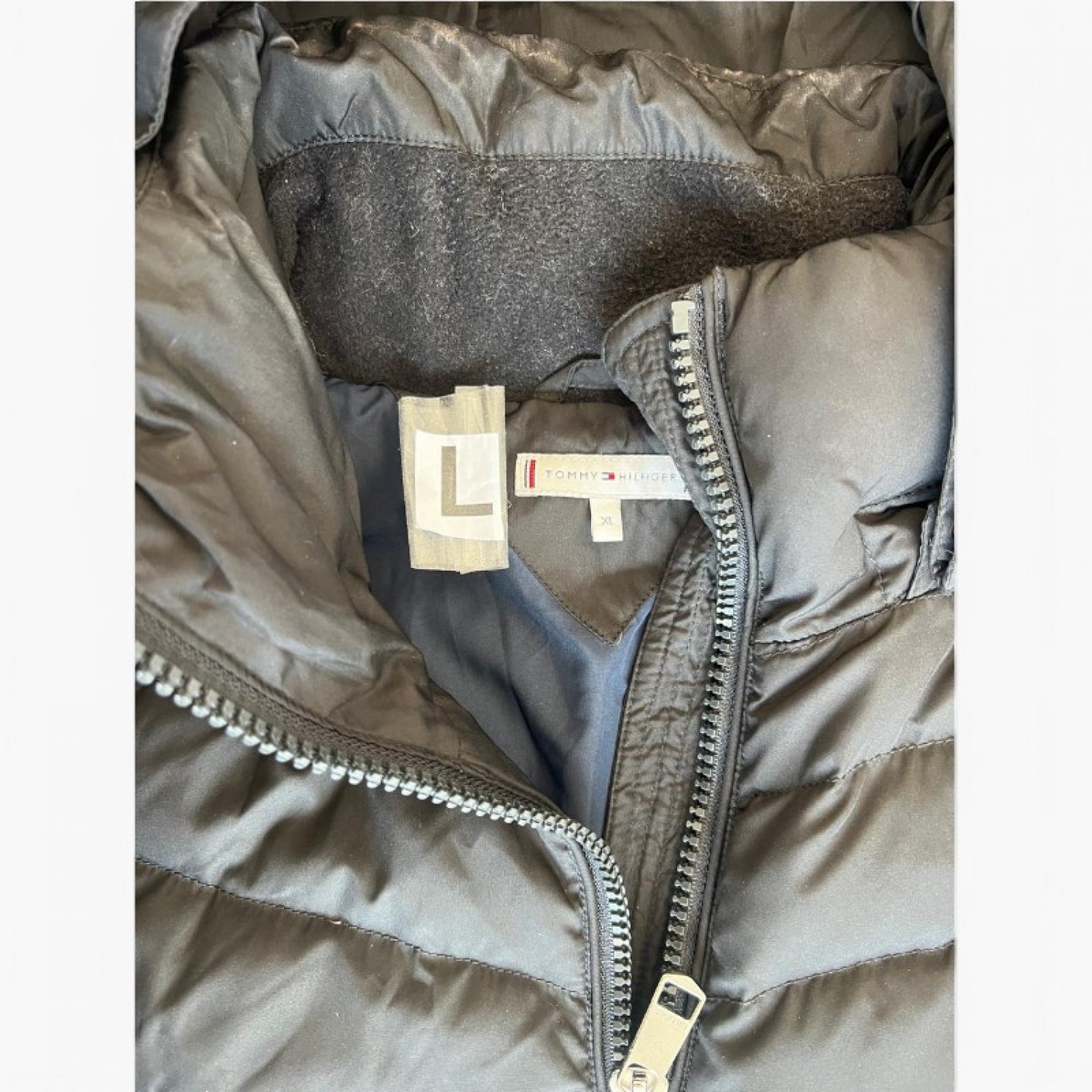 Tommy Hilfiger Γυναικείο Μαύρο Μακρύ Puffer Μπουφάν – Μέγεθος L / Pre-Owned