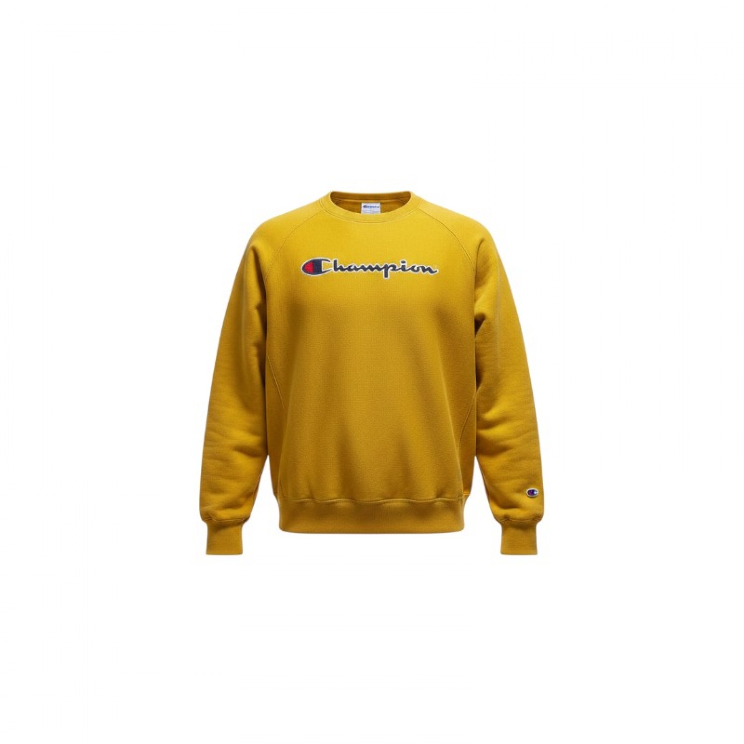 Champion Μουσταρδί Φούτερ Crewneck με Μεγάλο Λογότυπο – Μέγεθος XXL / Pre-Owned