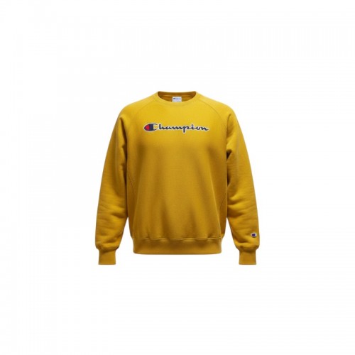 Champion Μουσταρδί Φούτερ Crewneck με Μεγάλο Λογότυπο – Μέγεθος XXL / Pre-Owned