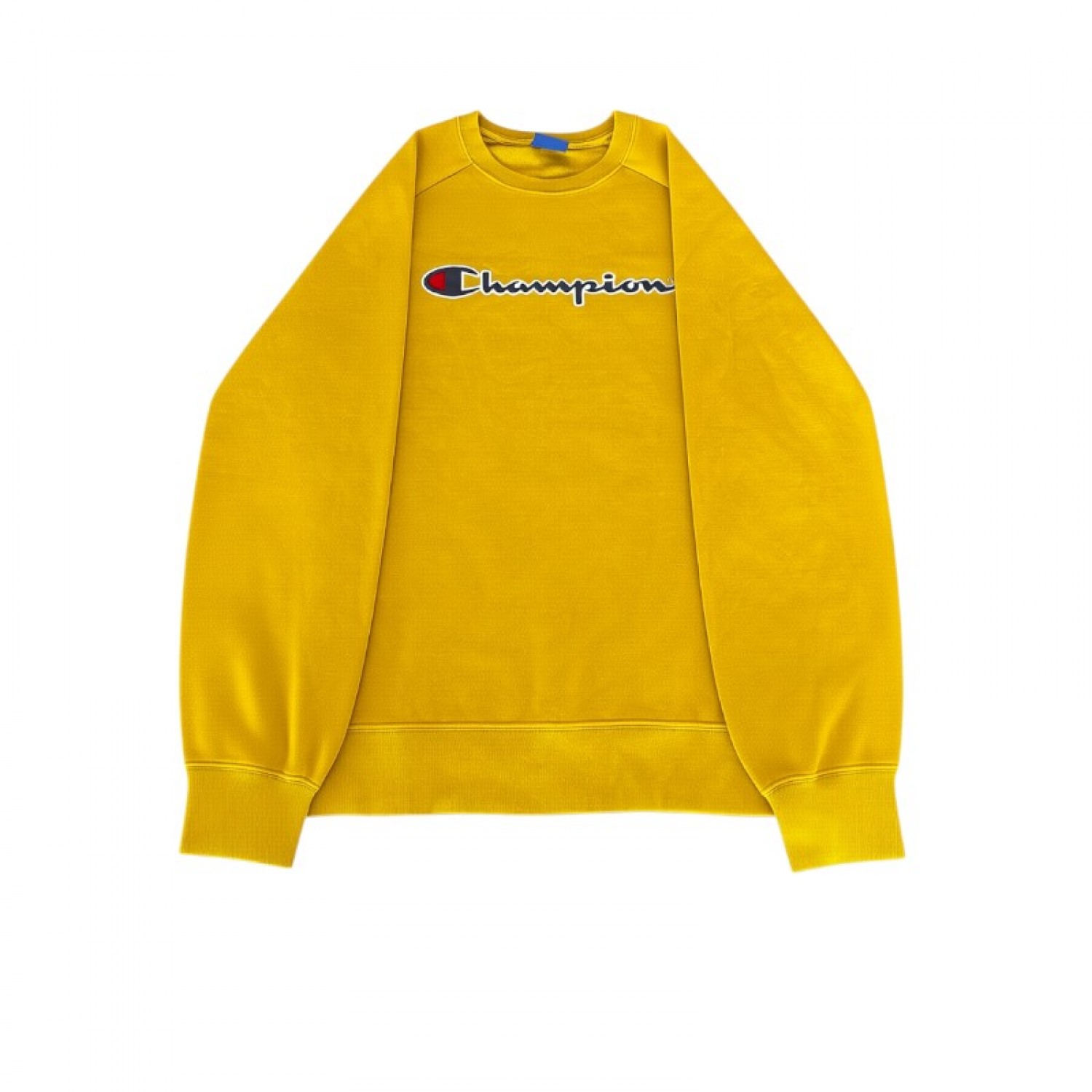 Champion Μουσταρδί Φούτερ Crewneck με Μεγάλο Λογότυπο – Μέγεθος XXL / Pre-Owned