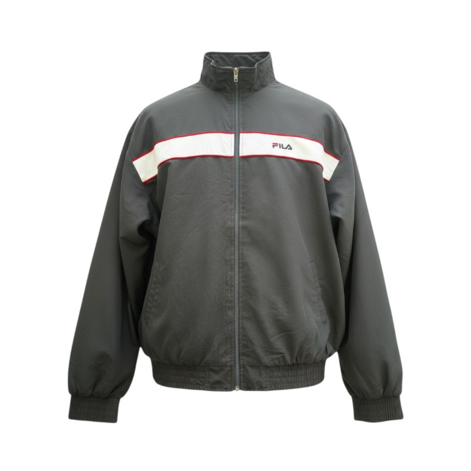 FILA Ανθρακί Vintage Αθλητική Ζακέτα Track – Μέγεθος L / Pre-Owned