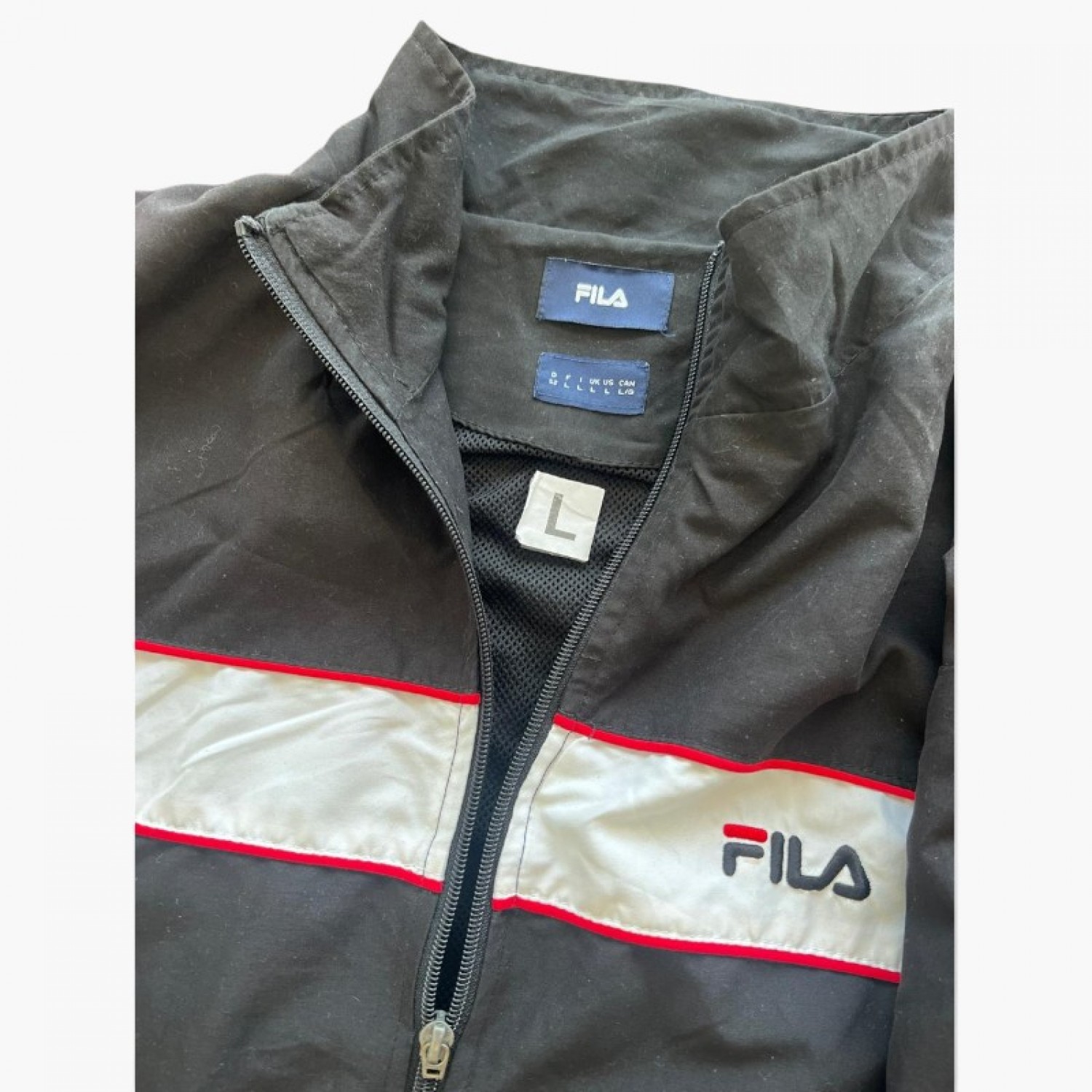 FILA Ανθρακί Vintage Αθλητική Ζακέτα Track – Μέγεθος L / Pre-Owned