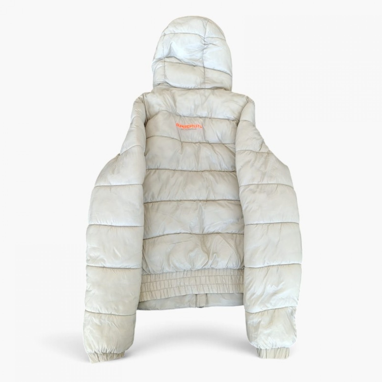 Superdry Sports Puffer Εκρού Καπιτονέ Μπουφάν – Μέγεθος M / Pre-Owned
