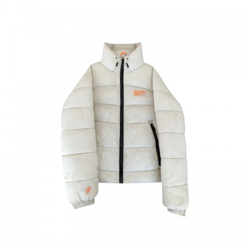 Superdry Sports Puffer Εκρού Καπιτονέ Μπουφάν – Μέγεθος M / Pre-Owned