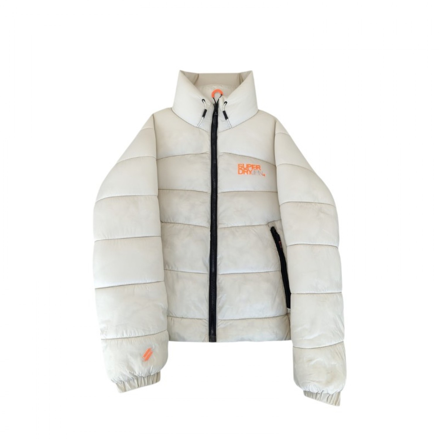 Superdry Sports Puffer Εκρού Καπιτονέ Μπουφάν – Μέγεθος M / Pre-Owned