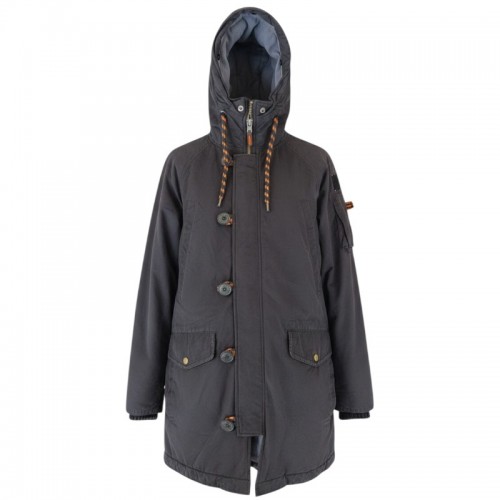 Superdry The Parka Σκούρο Γκρι Μακρύ Jacket με Κουκούλα – Μέγεθος L / Pre-Owned