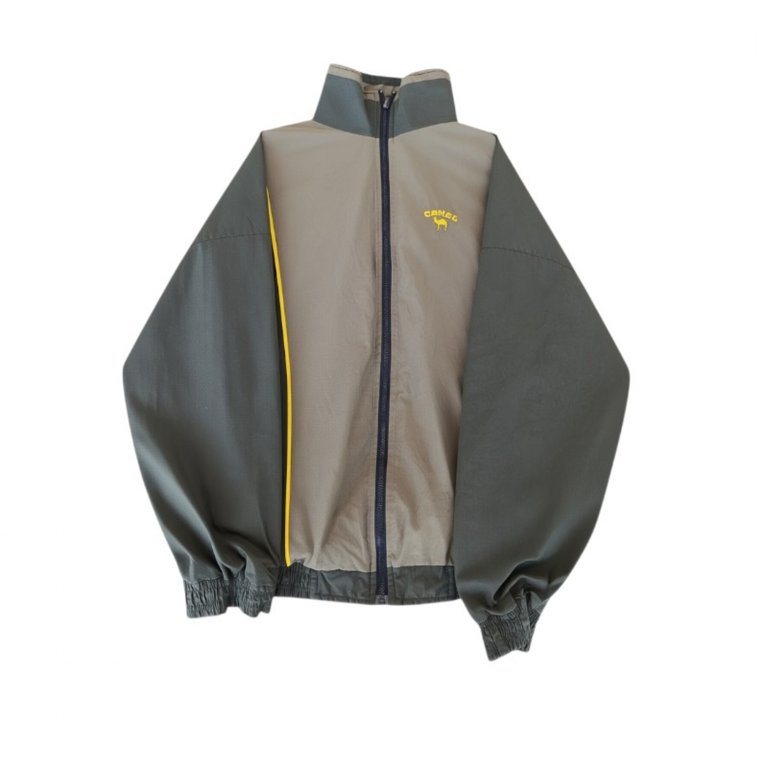 Camel Μπεζ και Χακί Αθλητικό Jacket με Κίτρινες Λεπτομέρειες – Μέγεθος XXL / Pre-Owned
