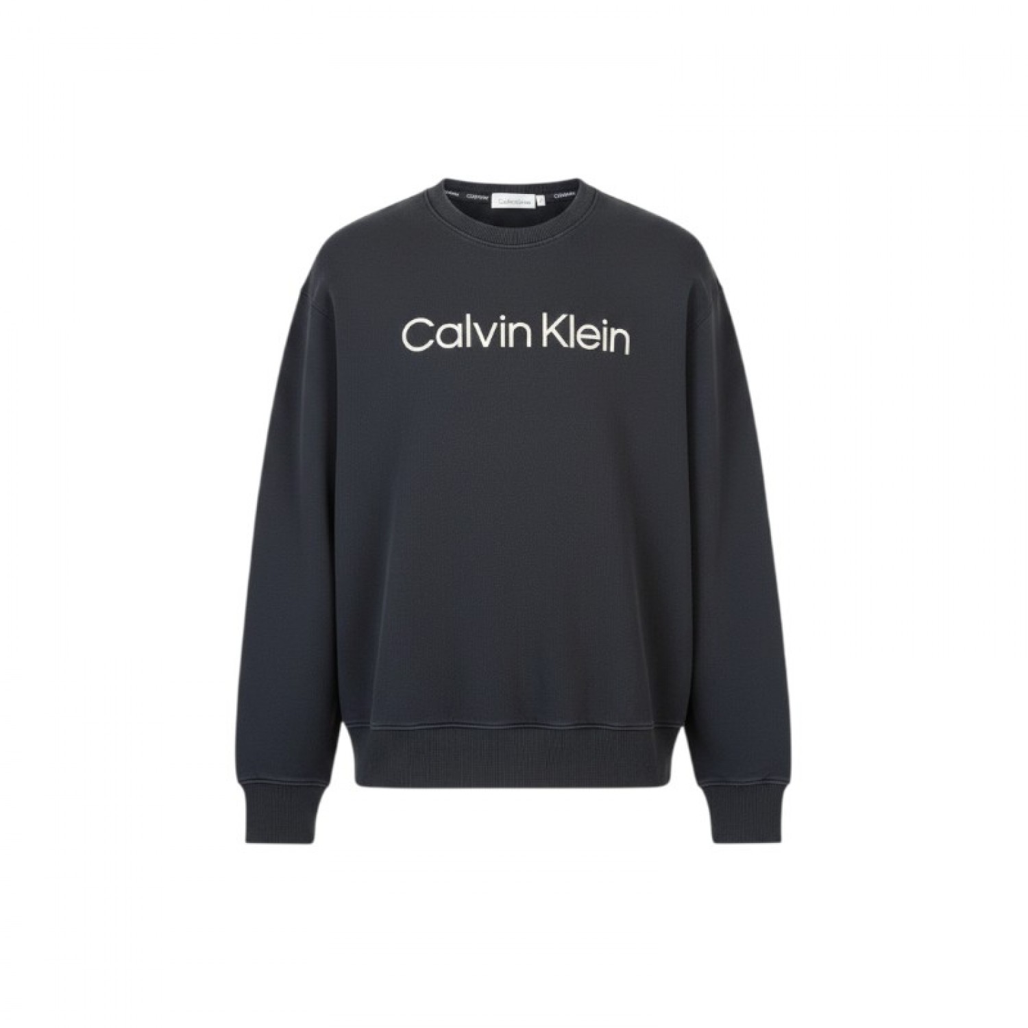 Calvin Klein Μαύρο Φούτερ Crewneck με Μεγάλο Λογότυπο – Μέγεθος S / Pre-Owned