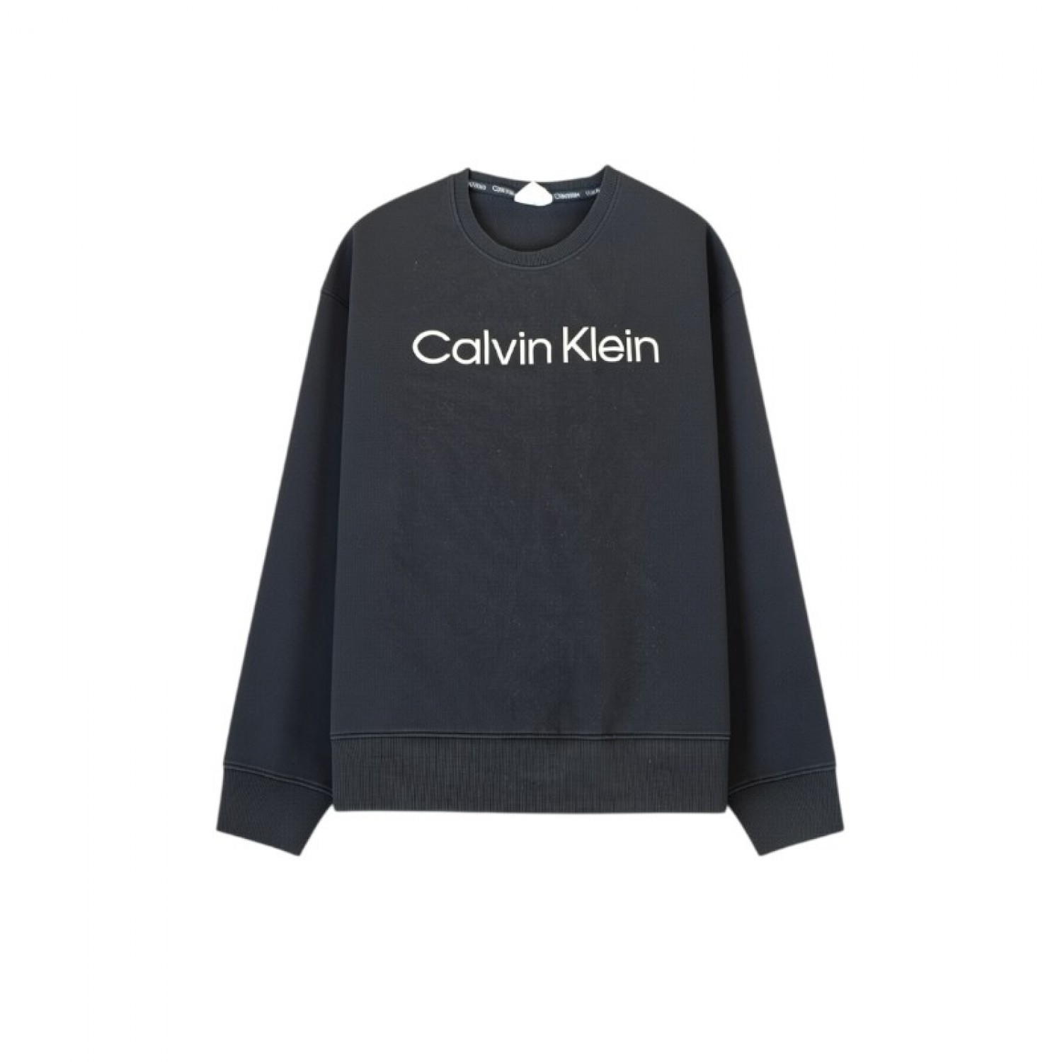 Calvin Klein Μαύρο Φούτερ Crewneck με Μεγάλο Λογότυπο – Μέγεθος S / Pre-Owned