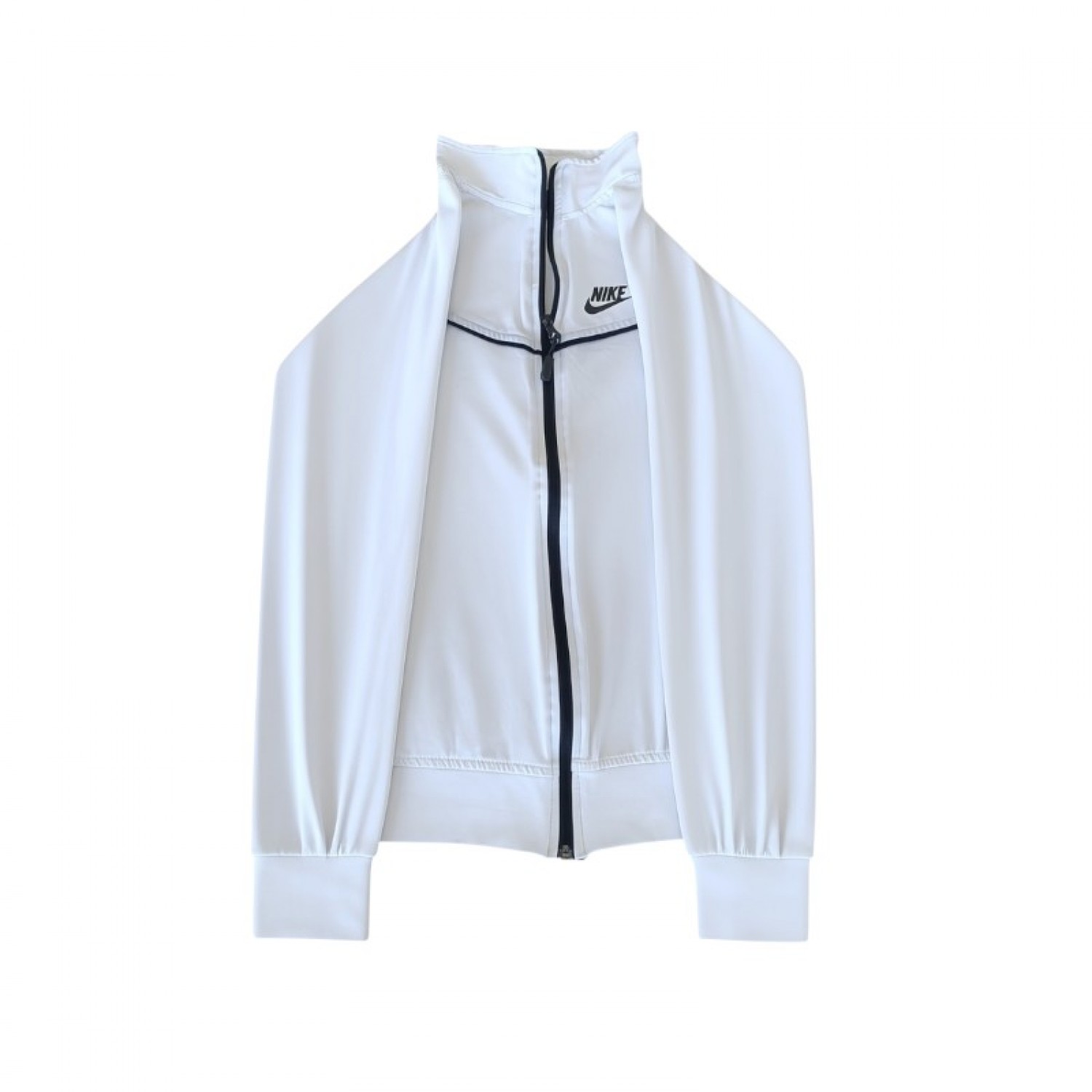 Nike Λευκή Αθλητική Ζακέτα Track με Μαύρες Λεπτομέρειες – Μέγεθος S / Pre-Owned