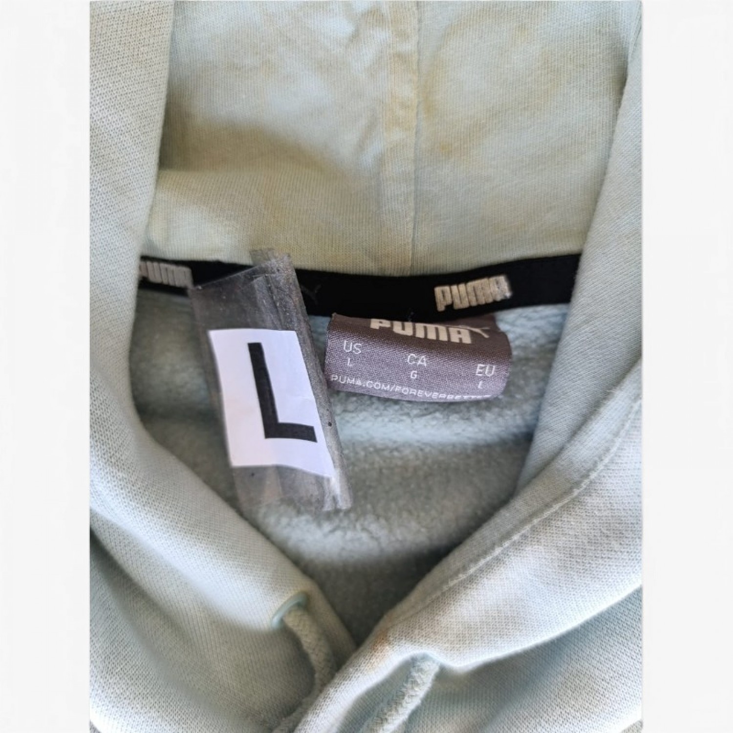 Puma Ανοιχτό Γαλάζιο Φούτερ Hoodie – Μέγεθος L / Pre-Owned