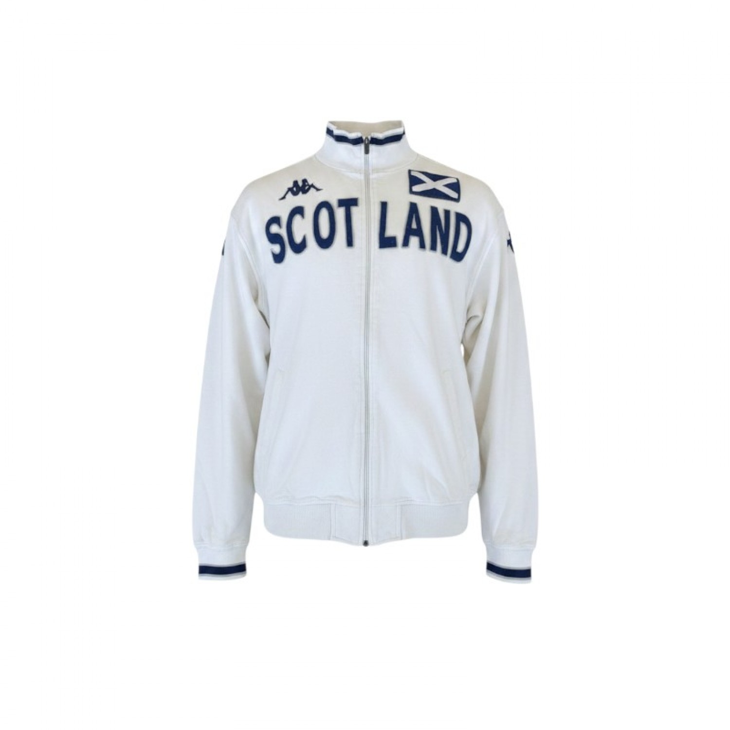 Kappa Scotland Λευκή Φούτερ Ζακέτα Track – Μέγεθος XXL / Pre-Owned