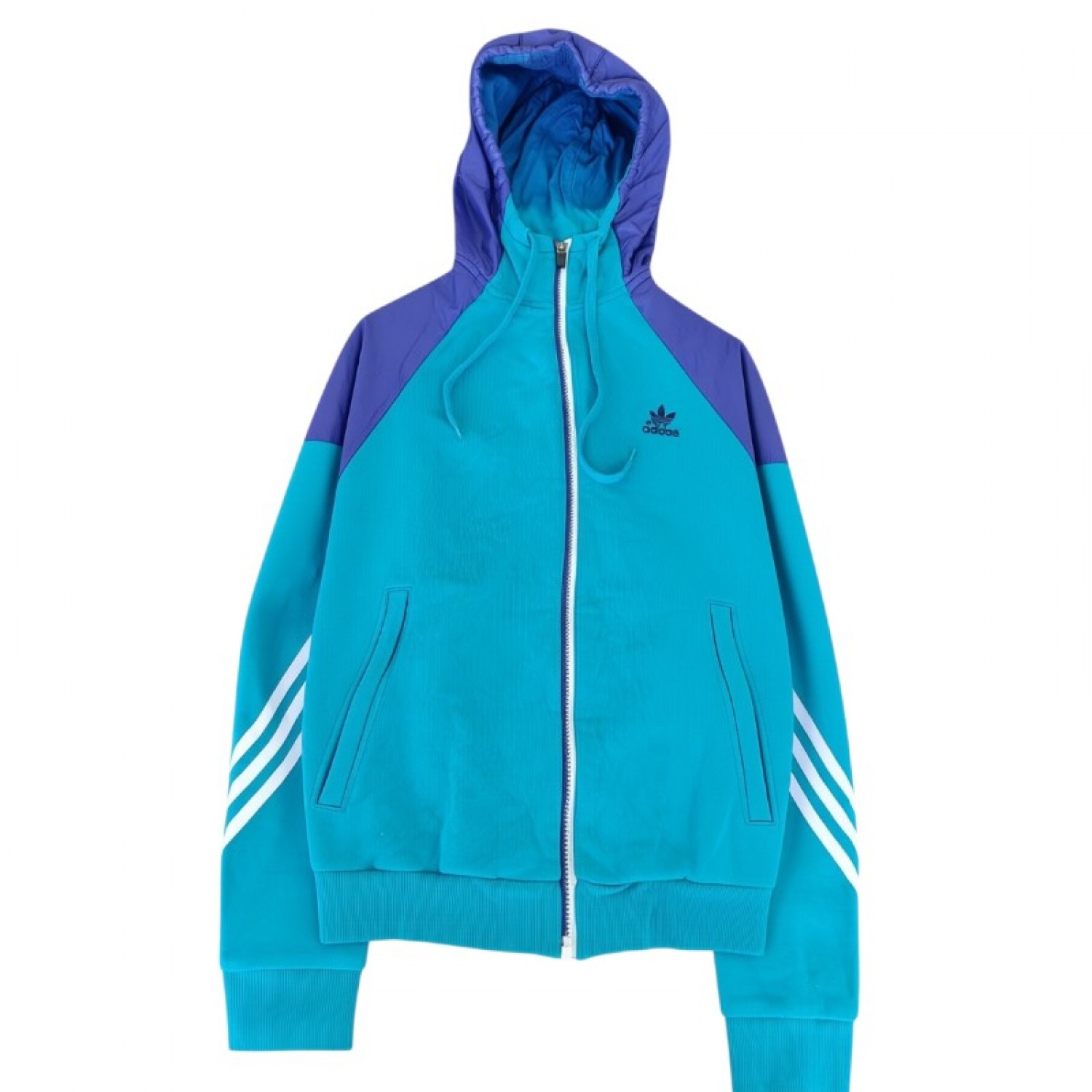 Adidas Originals Τιρκουάζ και Μωβ Φούτερ Ζακέτα Hoodie – Μέγεθος S / Pre-Owned