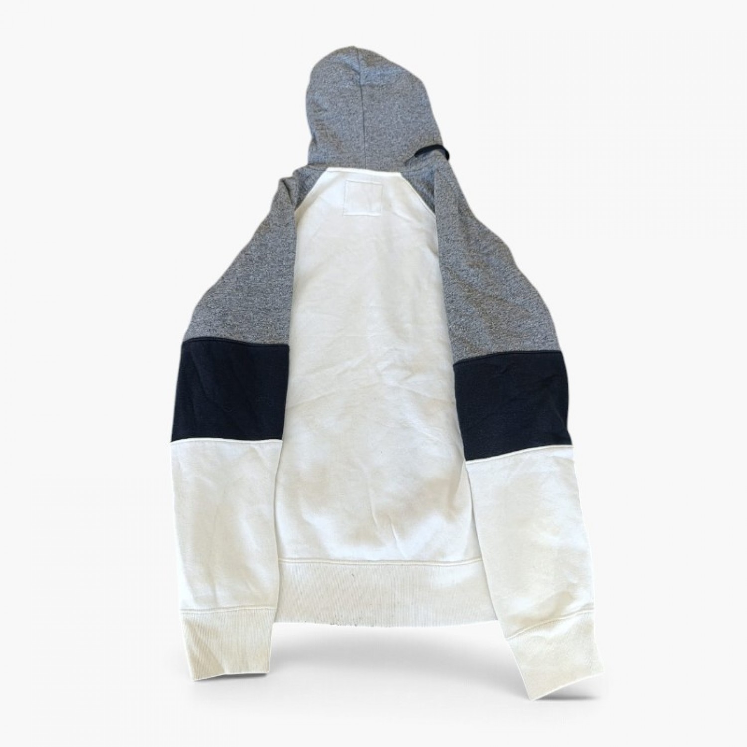 Hollister Λευκή Colorblock Φούτερ Ζακέτα Hoodie – Μέγεθος M / Pre-Owned