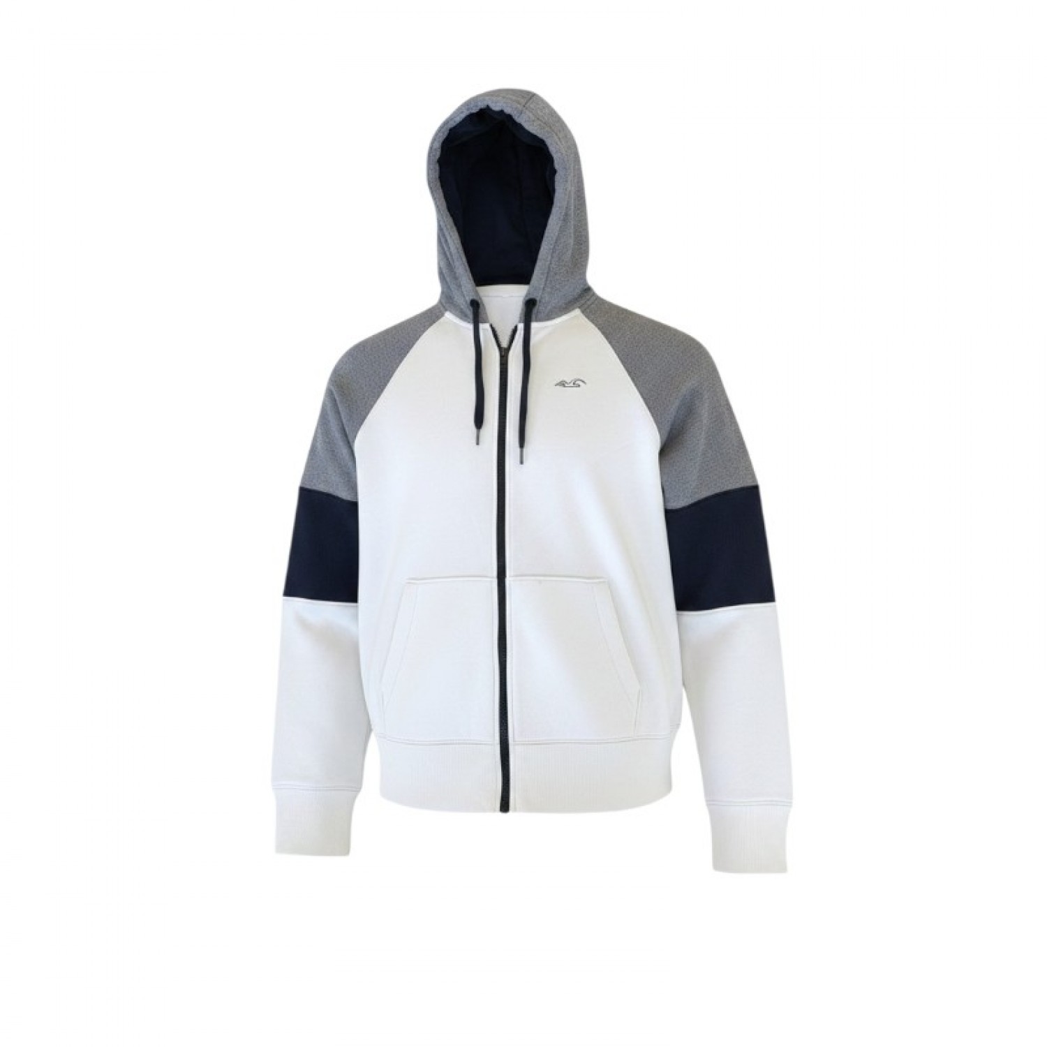 Hollister Λευκή Colorblock Φούτερ Ζακέτα Hoodie – Μέγεθος M / Pre-Owned