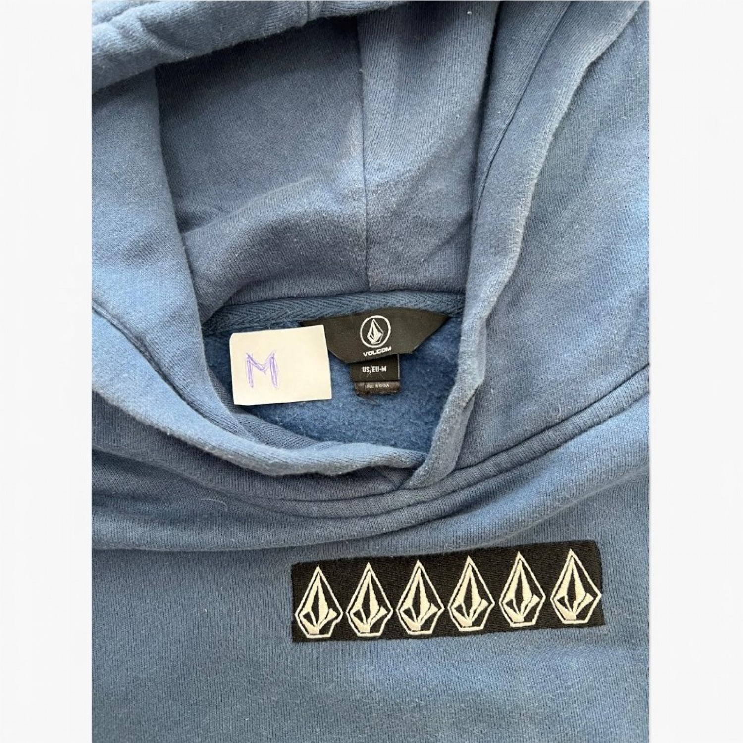 Volcom Blue Logo Pullover Hoodie — Size M / Pre-Owned
