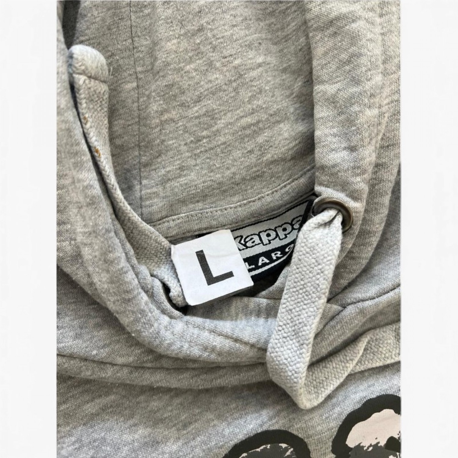 Kappa Grey Graphic Pullover Hoodie — Size L / Pre-Owned