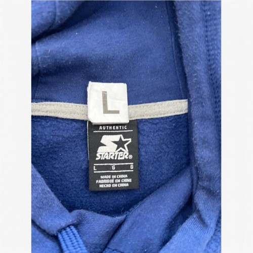 Starter Navy Blue Logo Pullover Hoodie — Size L / Pre-Owned