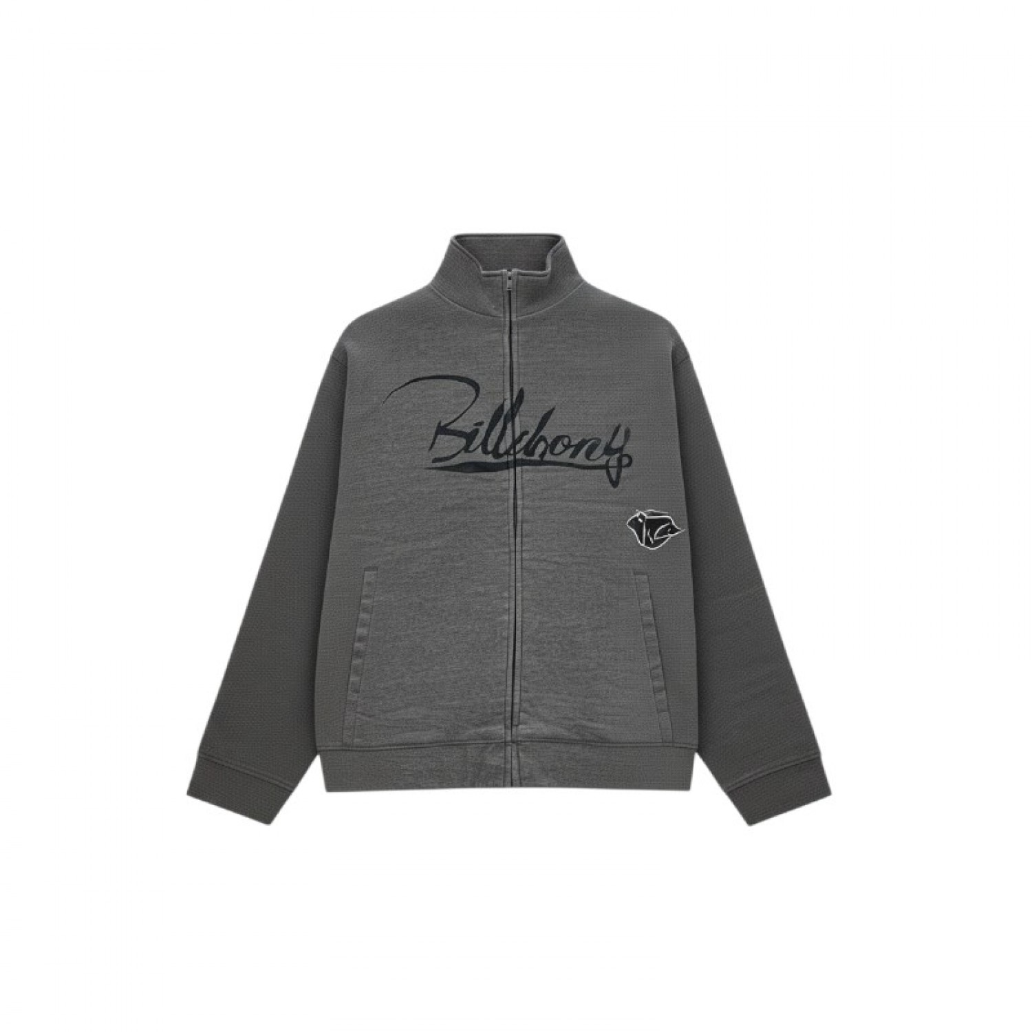 Billabong Grey Full-Zip Logo Sweatshirt — Size L / Pre-Owned