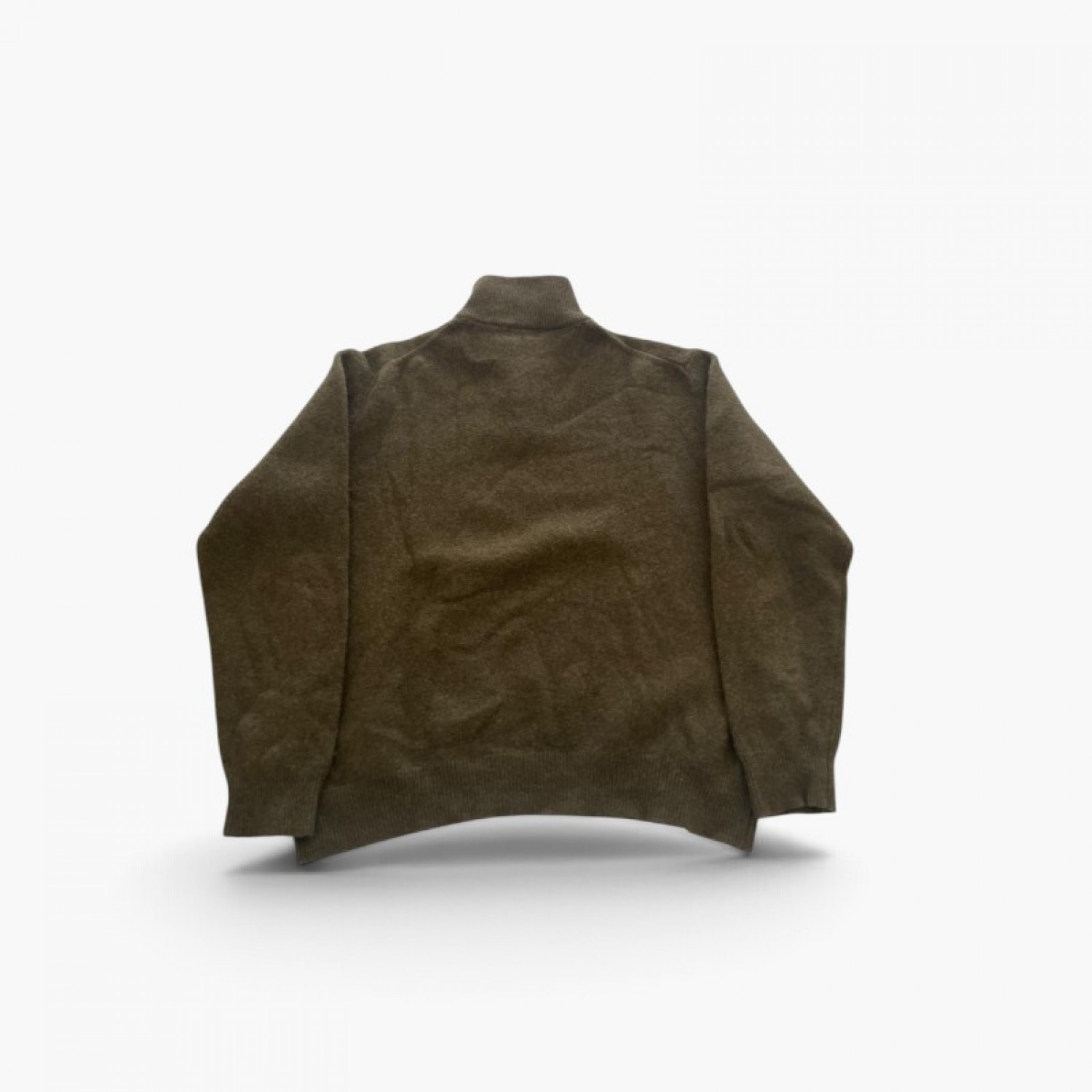 Olive Green Quarter-Zip Fleece Pullover — Size L / Pre-Owned