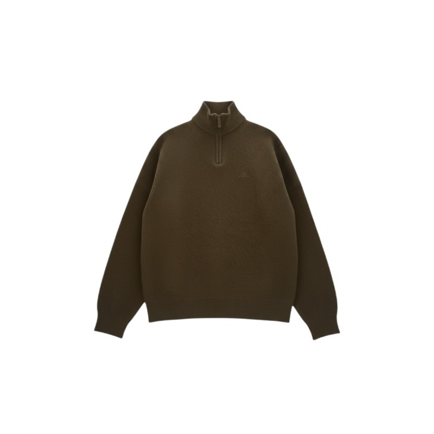 Olive Green Quarter-Zip Fleece Pullover — Size L / Pre-Owned