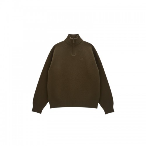 Olive Green Quarter-Zip Fleece Pullover — Size L / Pre-Owned