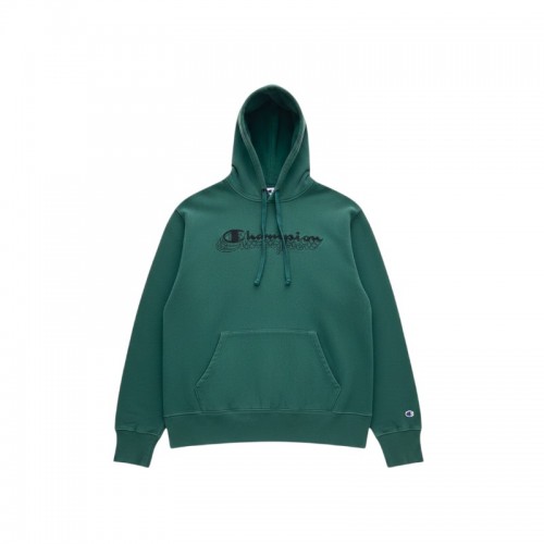 Champion Green Logo Pullover Hoodie — Size L / Pre-Owned
