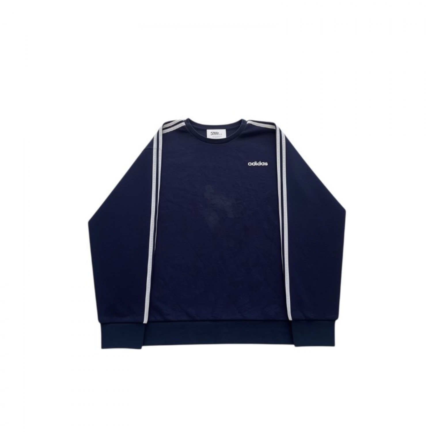 Adidas Navy 3-Stripes Crewneck Sweatshirt — Size XL / Pre-Owned