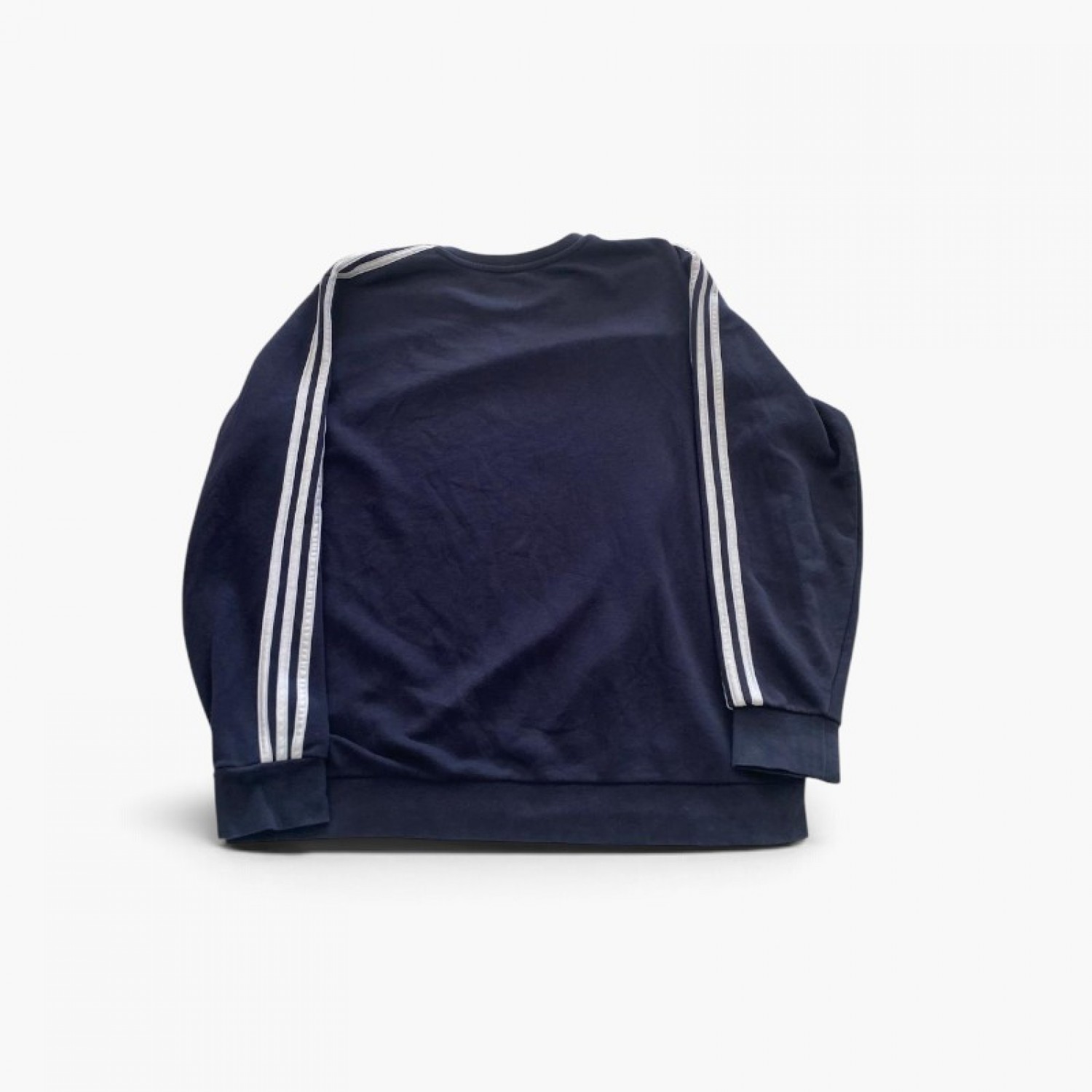 Adidas Navy 3-Stripes Crewneck Sweatshirt — Size XL / Pre-Owned