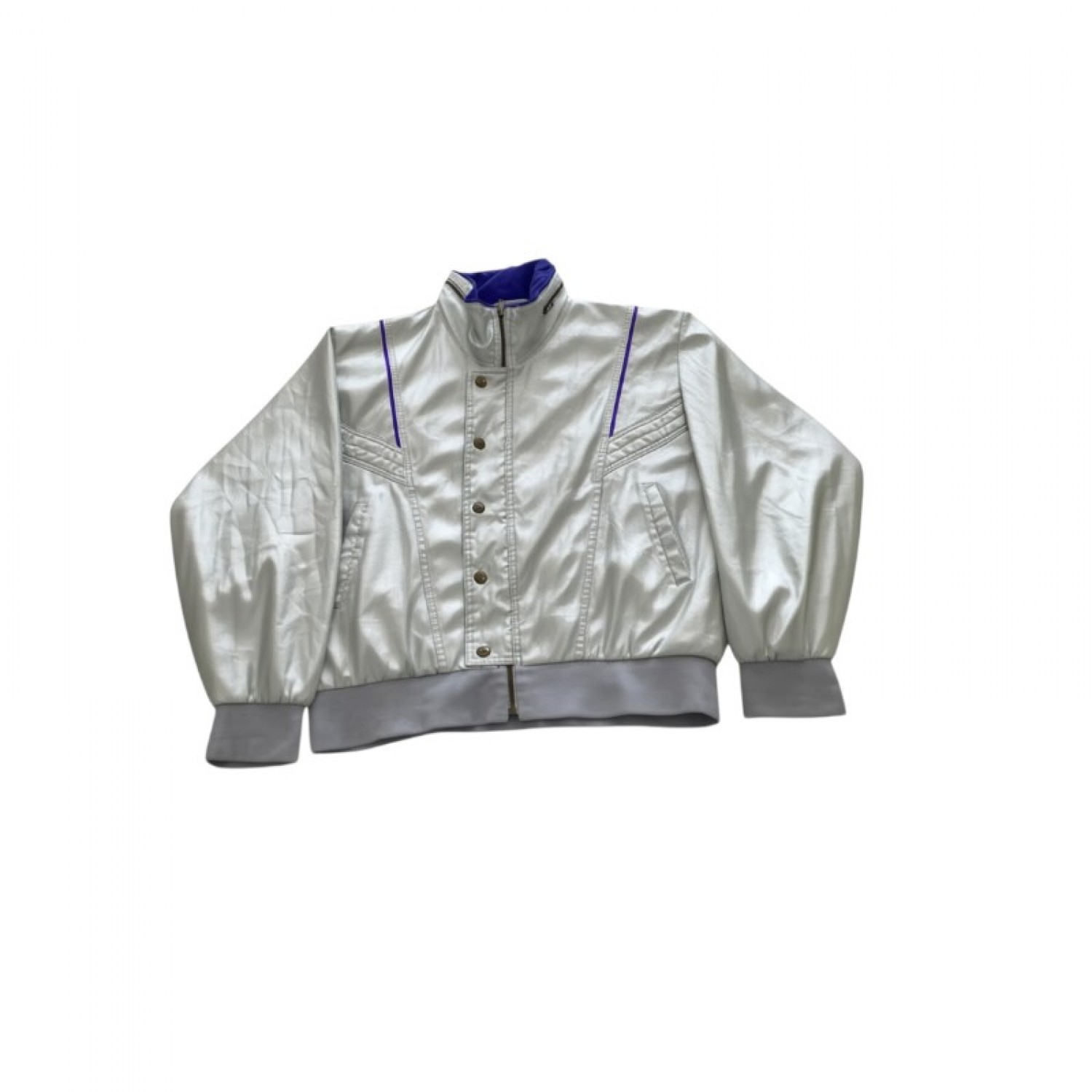 Champion Vintage Sample White & Purple Track Jacket — Size L / Pre-Owned